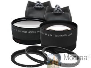 Precision Design 2.5x Telephoto & .45x Wide-Angle Digital Lenses (49mm/52mm/55mm/58mm) 